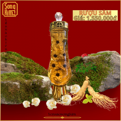 Rượu sâm khắc hoa táo đỏ