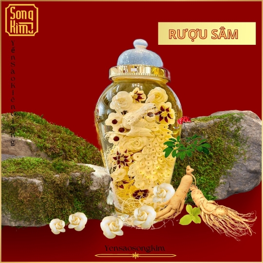 Rượu sâm khắc long phụng 